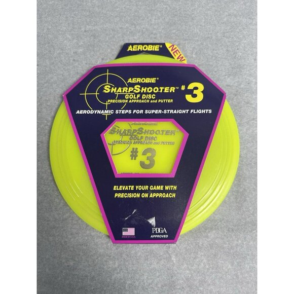 Aerobie Sharp Shooter #3 Golf Disc - Precision Putter & Approach | New! YELLOW - Picture 5 of 5